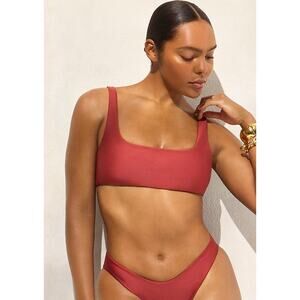 J Crew Scoop Bikini Top Classic Sculpt S Clay Rust NWT Swim CI683 J.Crew
